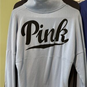 PINK Victoria's Secret Light Gray Snap Sweatshirt